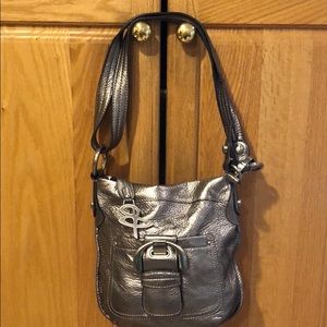 Silver small leather CrossBody